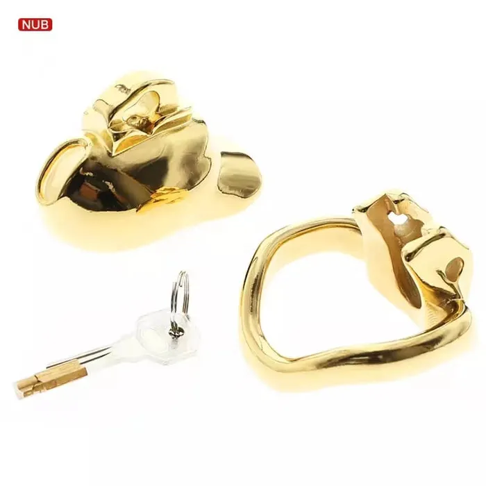 Male Sex Toys HTV3 Gold Chastity Cage CHASTITY CAGE CO