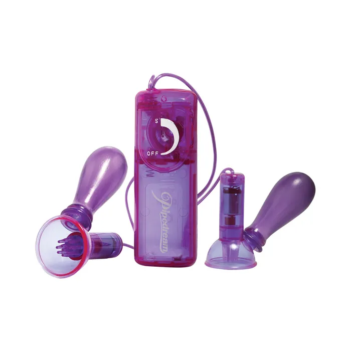 Couples Fetish Fantasy Vibrating Nipple Pumps Purple Pipedream