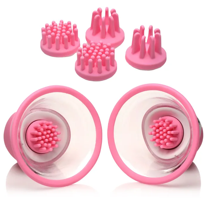 Female Sex Toys Size Matters 10X Rotating Silicone Nipple Suckers with 4 Attachments