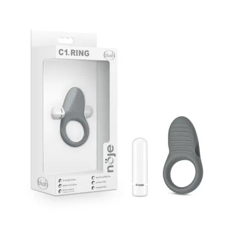 Blush Male Sex Toys Blush Noje C1Ring Rechargeable Vibrating Silicone Cockring Slate
