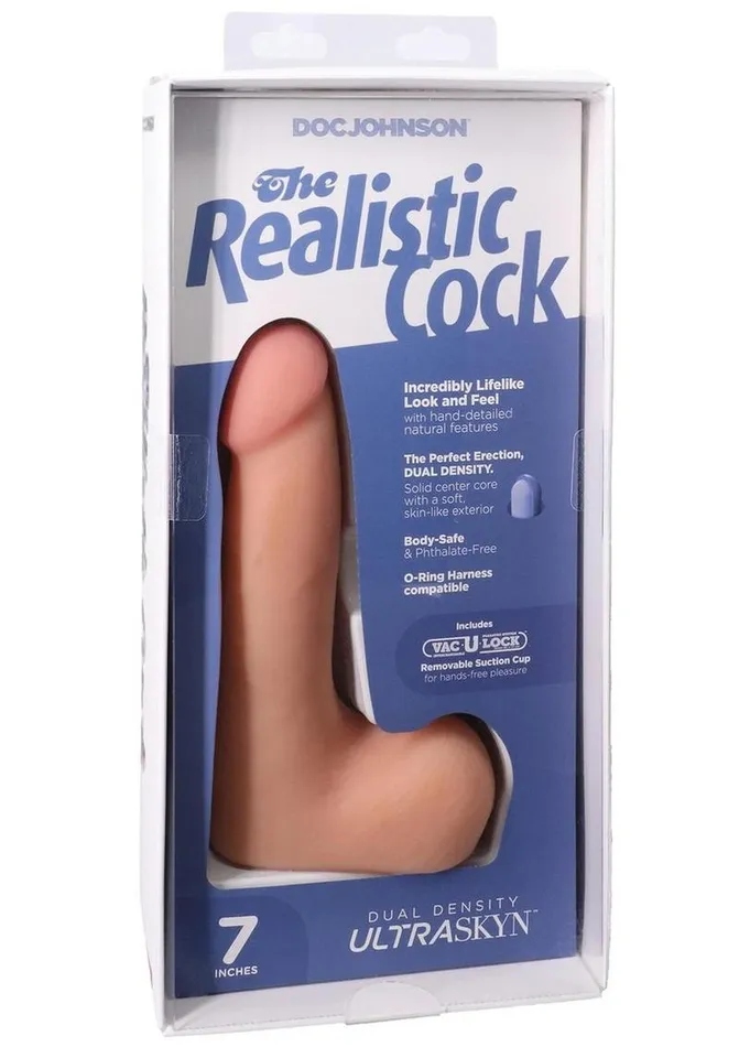 The Realistic Cock The Realistic Cock with Balls Ultraskyn Removable VacULock Suction Cup Dildos