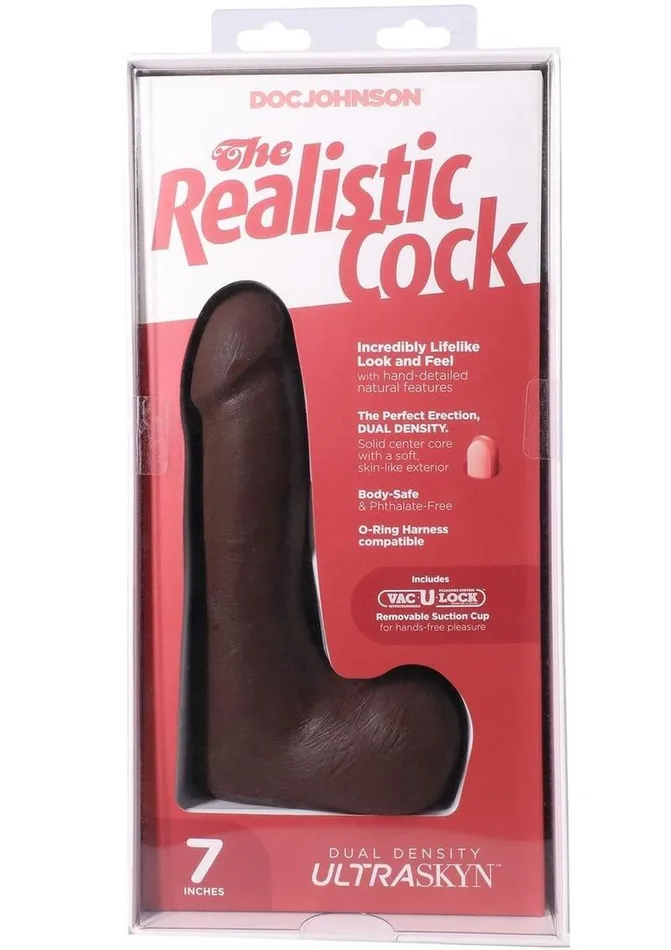 The Realistic Cock The Realistic Cock with Balls Ultraskyn Removable VacULock Suction Cup Dildos