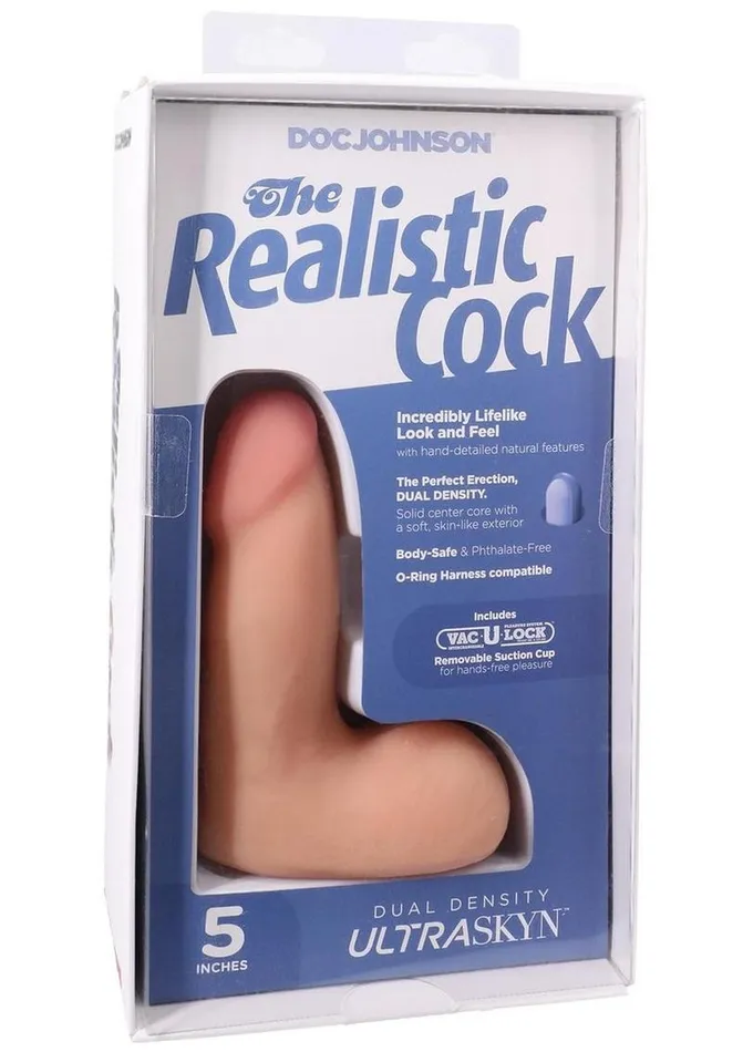 The Realistic Cock The Realistic Cock with Balls Ultraskyn Removable VacULock Suction Cup Dildos