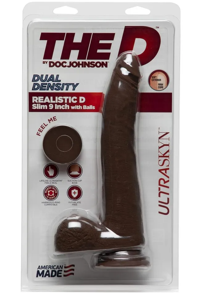Female Sex Toys The D The D Realistic D Ultraskyn Slim Dildo with Balls