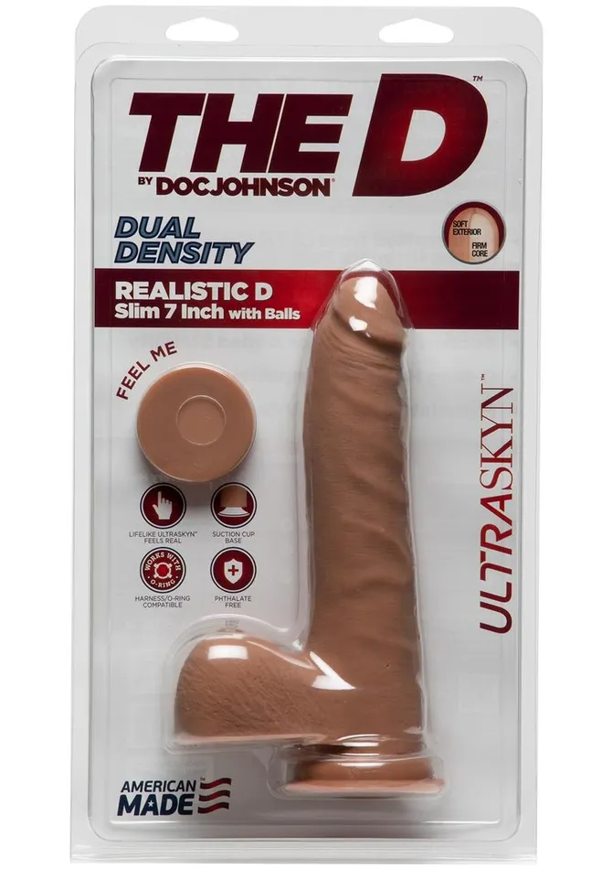 Female Sex Toys The D The D Realistic D Ultraskyn Slim Dildo with Balls