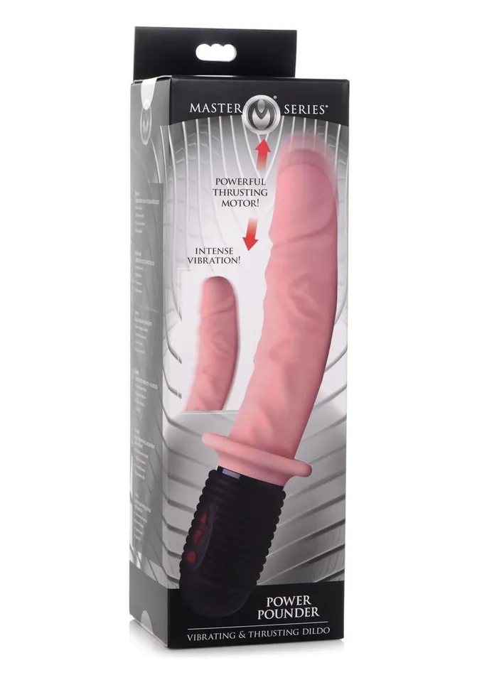 Master Series Female Sex Toys Master Series 10x Vibrating and Thrusting Silicone Rechargeable Dildo with Handle
