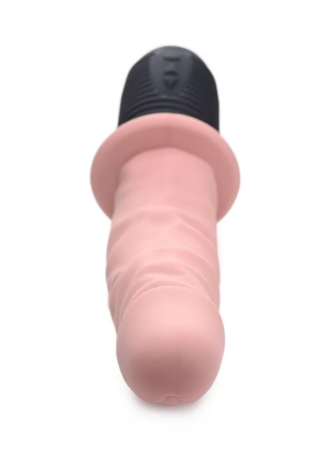 Master Series Female Sex Toys Master Series 10x Vibrating and Thrusting Silicone Rechargeable Dildo with Handle
