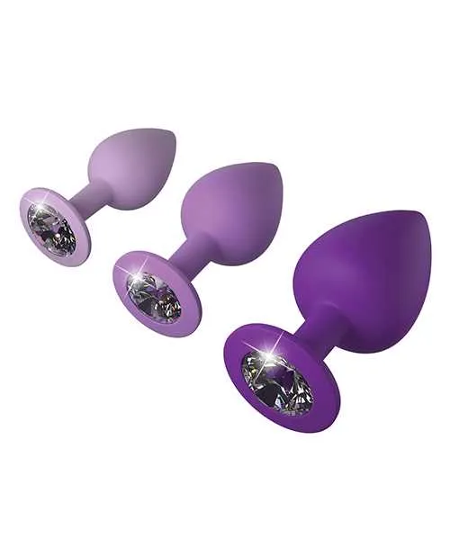 Anal Fantasy For Her Her Little Gems Trainer Set Anal Kit 3 Training Size Plugs Waterproof Silicone Purple Fantasy For Her