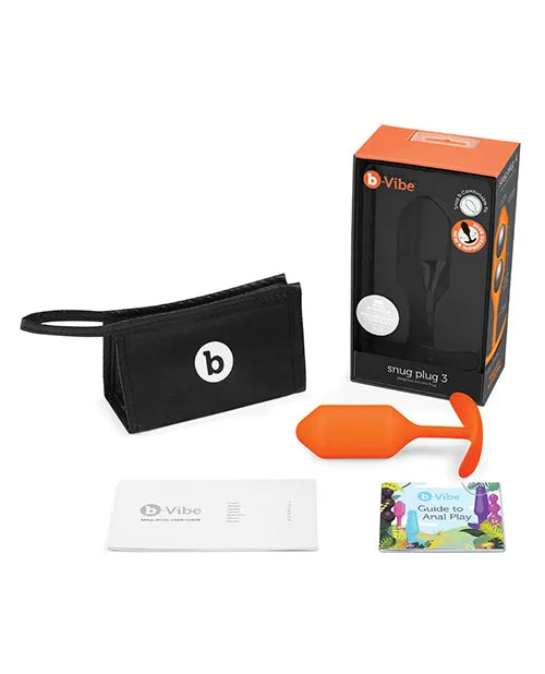 B Vibe Anal BVibe Snug Plug 3 Silicone Weighted Anal Plug Orange