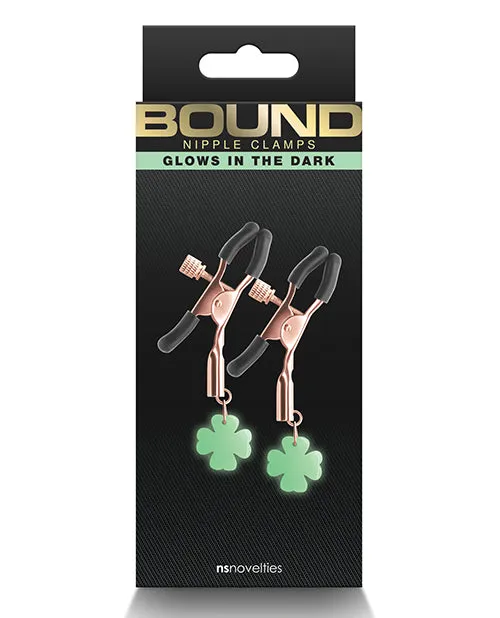 Bound Bound Nipple Clamps G4 Iron Glow in the Dark Rose Gold Female Sex Toys Bound Bound Nipple Clamps G4 Iron Glow in the Dark Rose Gold Female Sex Toys
