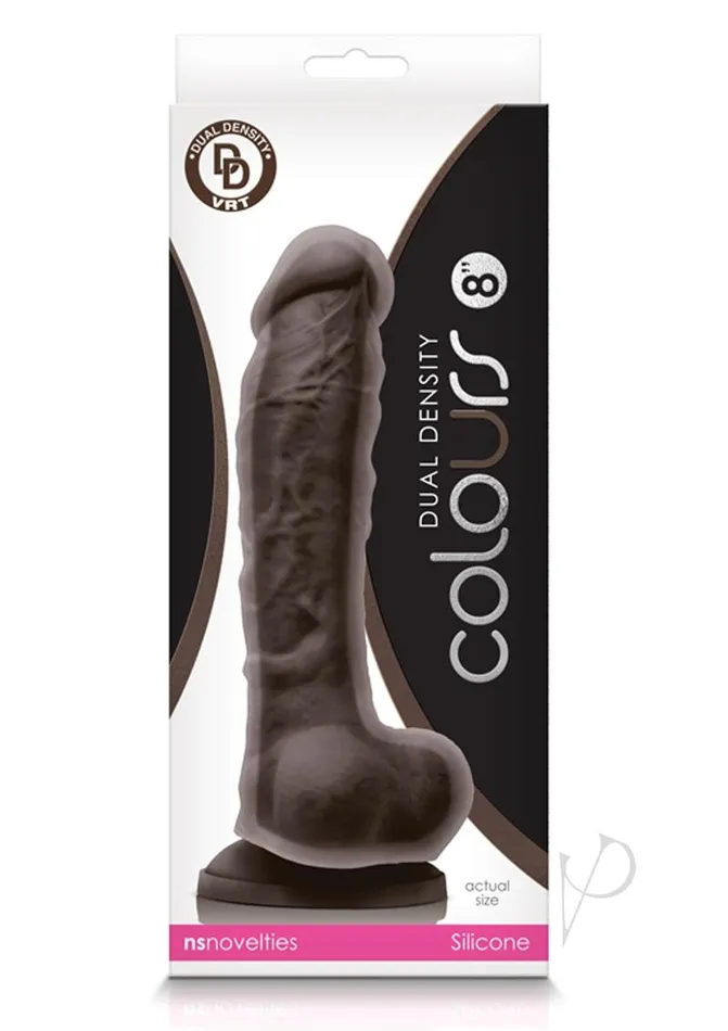 Colours Colours Dual Density Silicone Dildo 8in Chocolate Female Sex Toys