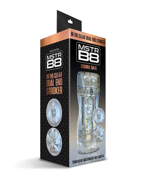 Dildos Happy Ending MSTR B8 Double Date In the Clear Dual End Stroker