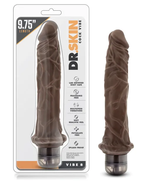 Dr Skin Dr Skin Silver Collection Cock Vibe 8 Vibrating Dildo 975in Chocolate Female Sex Toys Dr Skin Dr Skin Silver Collection Cock Vibe 8 Vibrating Dildo 975in Chocolate Female Sex Toys