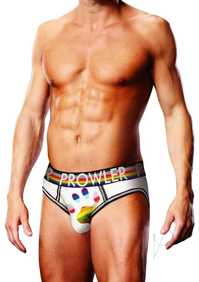 Female Sex Toys Prowler White Oversized Paw Open Brief Medium WhiteRainbow Prowler