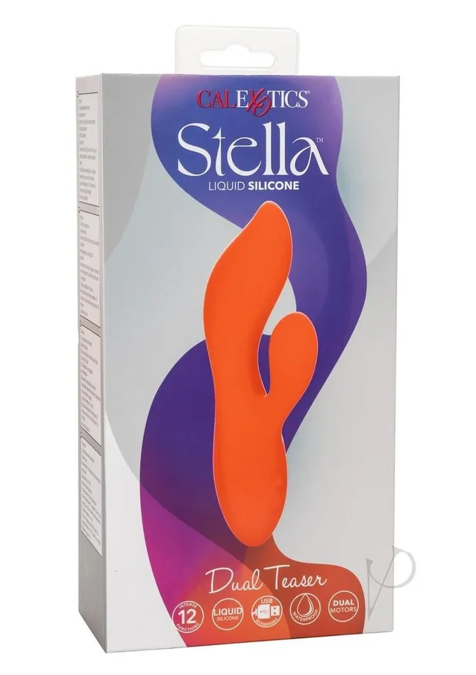 Female Sex Toys Stella Liquid Silicone Dual Teaser Rechargeable Vibrator Orange Stella Female Sex Toys Stella Liquid Silicone Dual Teaser Rechargeable Vibrator Orange Stella