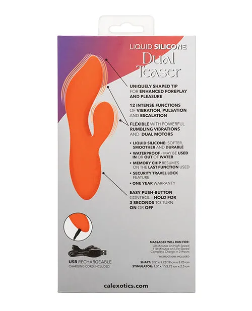 Female Sex Toys Stella Liquid Silicone Dual Teaser Rechargeable Vibrator Orange Stella