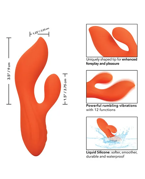 Female Sex Toys Stella Liquid Silicone Dual Teaser Rechargeable Vibrator Orange Stella