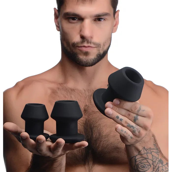 GapeGrommets 3 Piece Hollow Silicone Anal Dilator Set Master Series Male Sex Toys GapeGrommets 3 Piece Hollow Silicone Anal Dilator Set Master Series Male Sex Toys