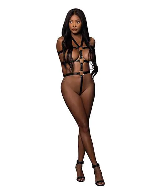 Lust PU Leather Ellona Body Harness Black OS Lust Anal Lust PU Leather Ellona Body Harness Black OS Lust Anal