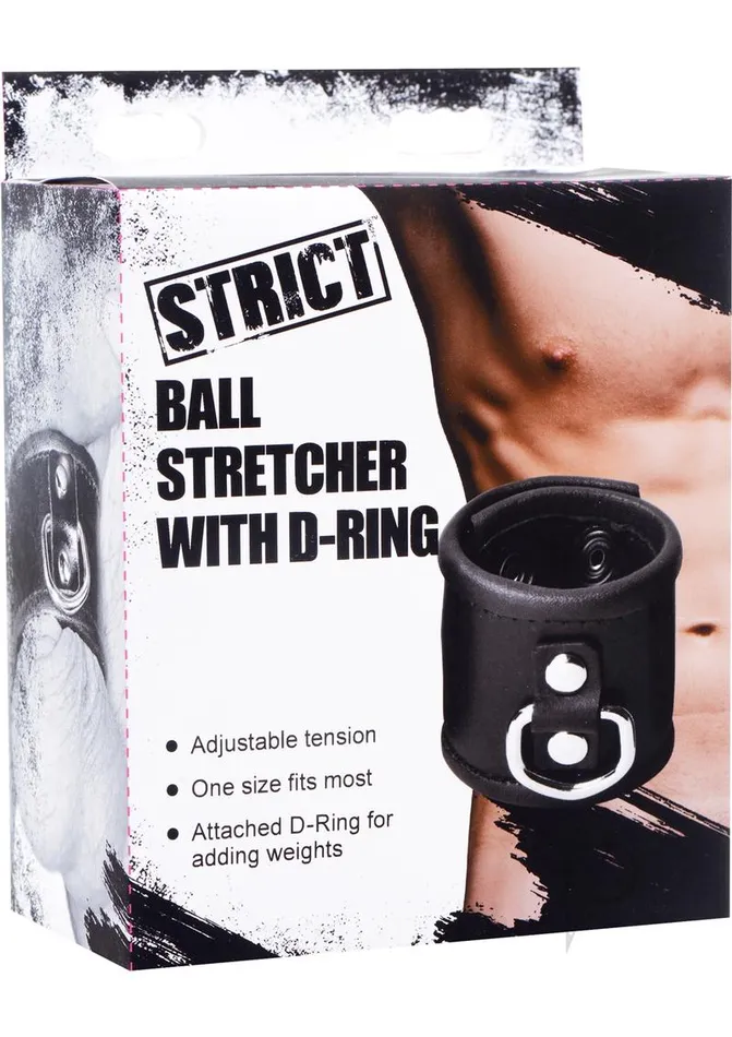 Male Sex Toys Strict Ball Stretcher with DRing Black Strict