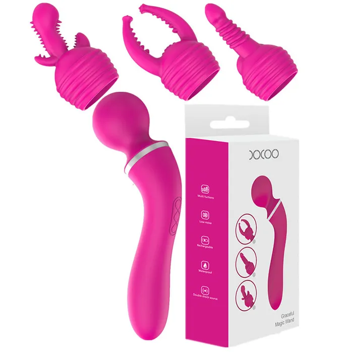 Pink Vibrating Curved Wand Massager Wild Night Fantasies Vibrators