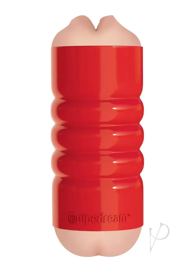 Pipedream Extreme Toyz Male Sex Toys Pipedream Extreme Toyz Tight Grip Mouth and Ass Masturbator Mouth and Butt RedVanilla