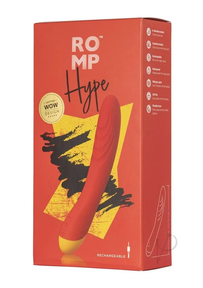 Romp Female Sex Toys Romp Hype Rechargeable Silicone Vibrator Orange