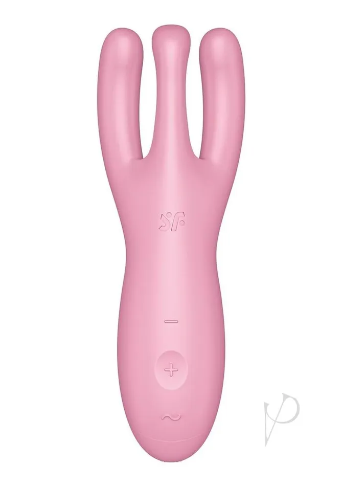 Satisfyer Vibrators Satisfyer Threesome 4 Rechargeable Silicone Vibrator Pink Satisfyer Vibrators Satisfyer Threesome 4 Rechargeable Silicone Vibrator Pink