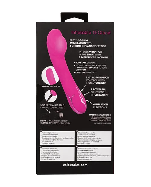 Vibrators Insatiable G Inflatable GWand Silicone Rechargeable Vibrator Pink Insatiable G