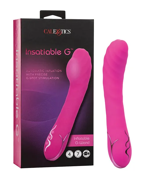 Vibrators Insatiable G Inflatable GWand Silicone Rechargeable Vibrator Pink Insatiable G