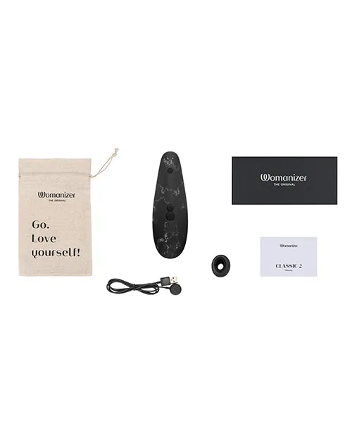 Womanizer Female Sex Toys Womanizer Marilyn Monroe Special Edition Rechargeable Clitoral Stimulator Black Marble