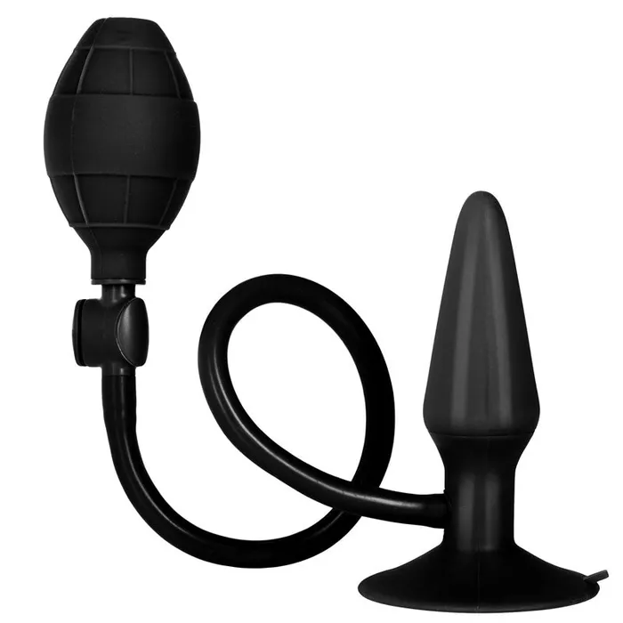 Anal Black Booty Call Pumper Silicone Inflatable Small Anal Plug California Exotic