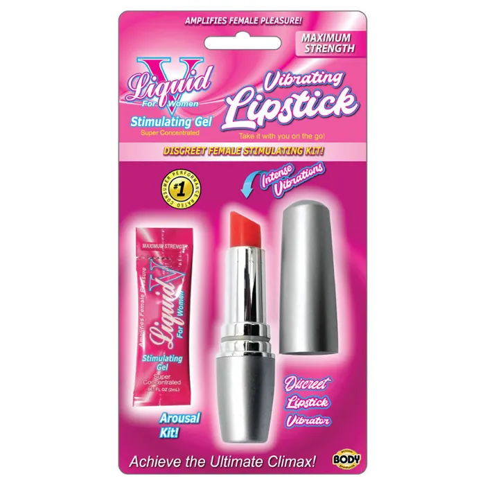 Couples Body Action Liquid v Vibrating Lipstick Kit