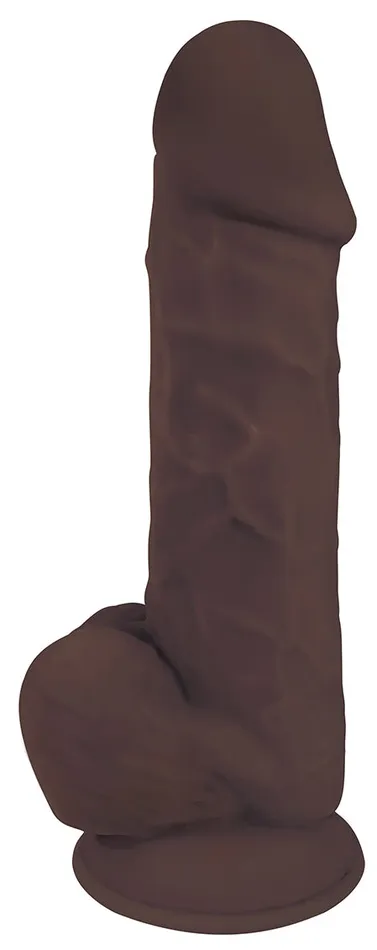 Curve Toys Dildos 8 Inch Fleshstixxx Silicone Dildo With Balls Chocolate
