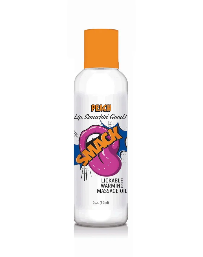 Little Genie Couples Smack Warming and Lickable Massage Oil Peach 2 Oz