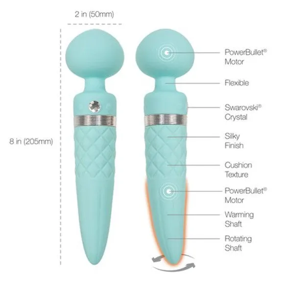 Pillow Talk Sultry Dual Ended Massager Teal BMS Factory Vibrators