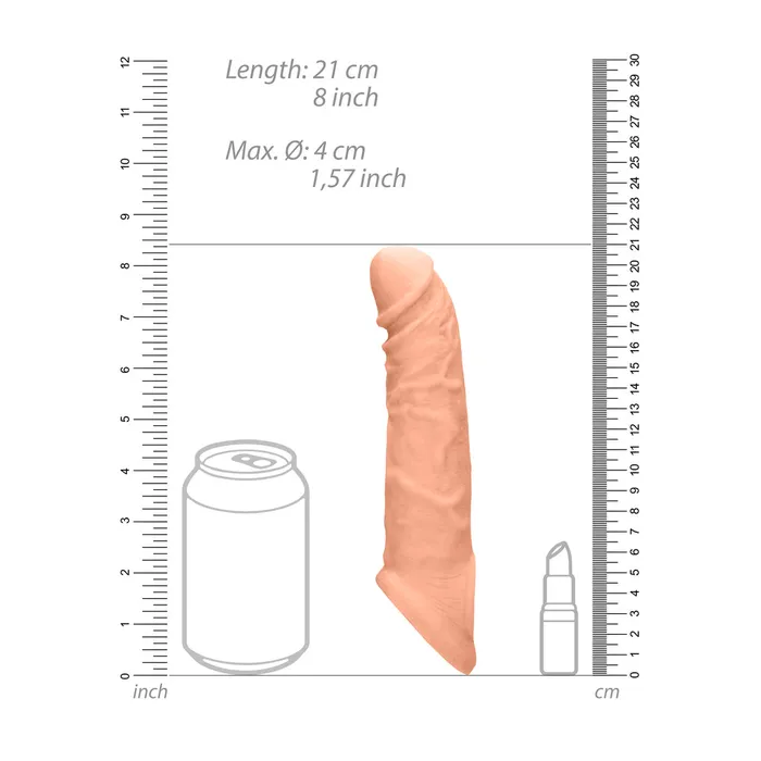 RealRock 8 Inch Penis Sleeve Flesh Pink Shots Toys Male Sex Toys RealRock 8 Inch Penis Sleeve Flesh Pink Shots Toys Male Sex Toys