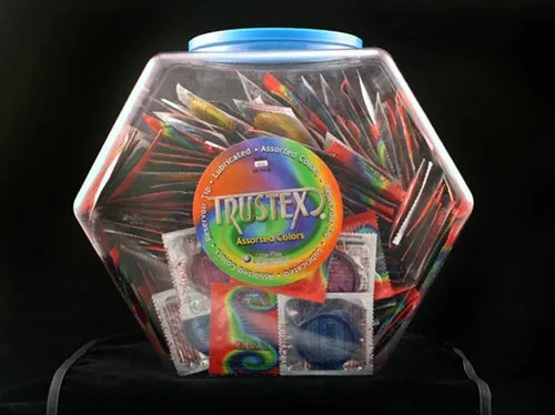 Trustex Assorted Colors Lubricated Condoms 288 Piece Fishbowl Trustex Couples
