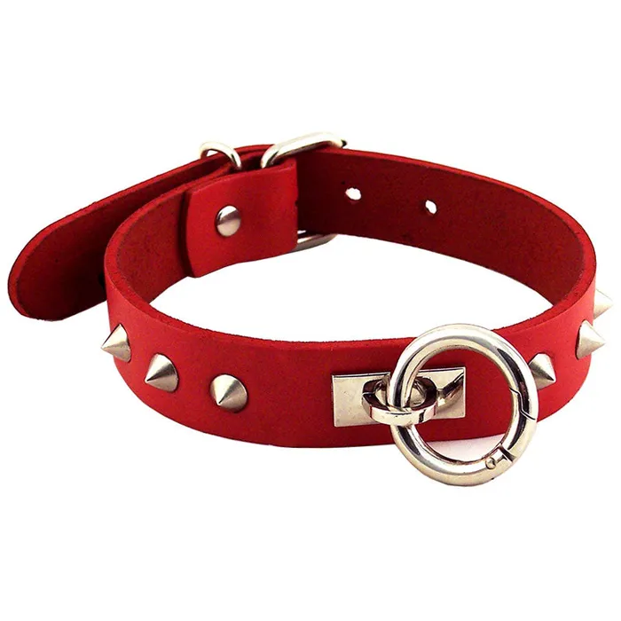 Vibrators Rouge Garments Rouge Garments Red Studded ORing Studded Collar