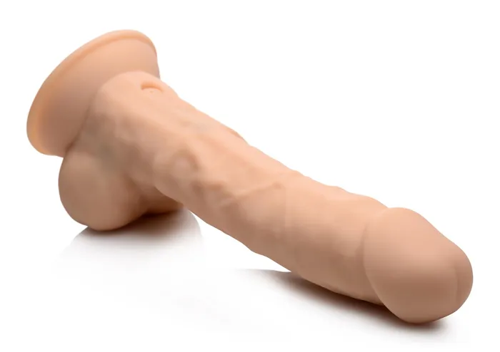 Dildos Curve Toys 8 Inch Silexpan Hypoallergenic Silicone Vibrating Dildo Light