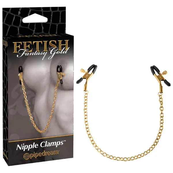 Windsor Fetish Fantasy Gold Chain Nipple Clamps Female Sex Toys